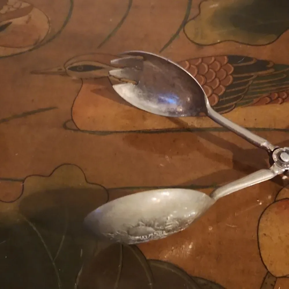 Vintage Italy Silverplated Salad Tongs